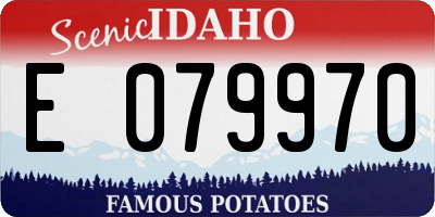ID license plate E079970