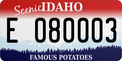 ID license plate E080003
