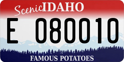 ID license plate E080010