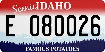 ID license plate E080026