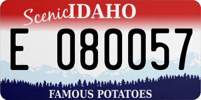 ID license plate E080057