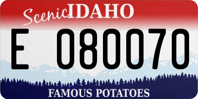 ID license plate E080070