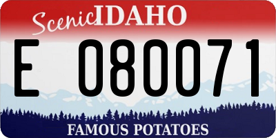 ID license plate E080071