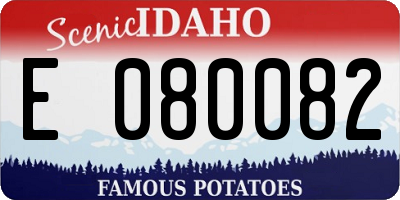 ID license plate E080082
