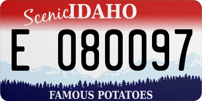 ID license plate E080097