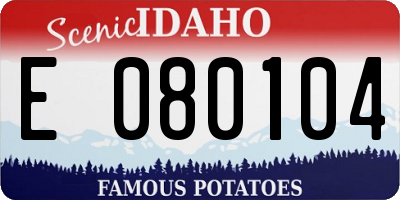 ID license plate E080104