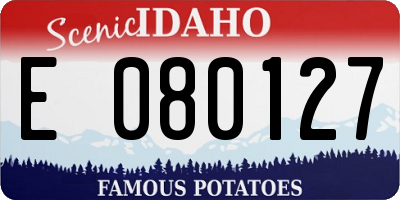 ID license plate E080127