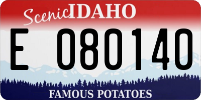 ID license plate E080140