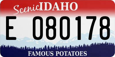 ID license plate E080178