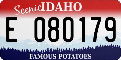 ID license plate E080179