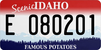 ID license plate E080201