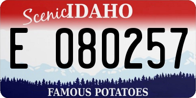 ID license plate E080257