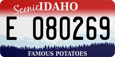 ID license plate E080269