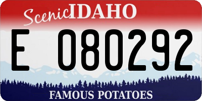 ID license plate E080292