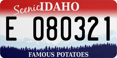 ID license plate E080321