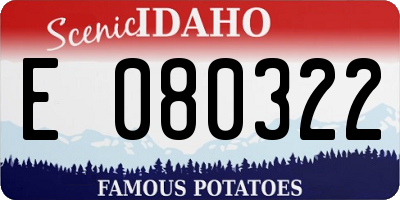 ID license plate E080322
