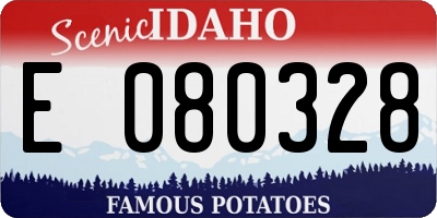 ID license plate E080328