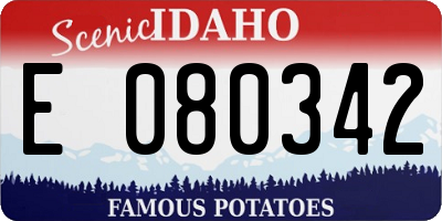 ID license plate E080342