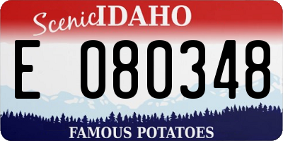 ID license plate E080348