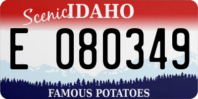 ID license plate E080349