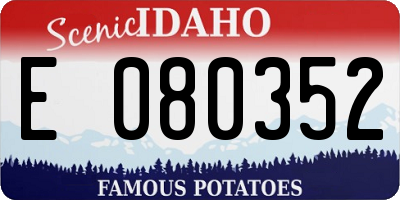 ID license plate E080352