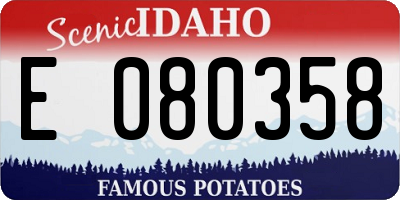 ID license plate E080358
