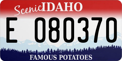 ID license plate E080370
