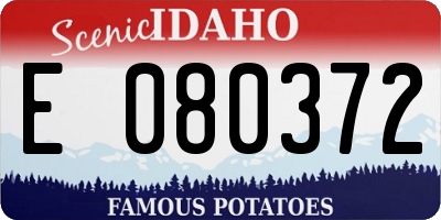 ID license plate E080372