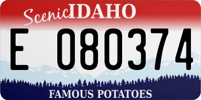 ID license plate E080374