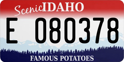 ID license plate E080378