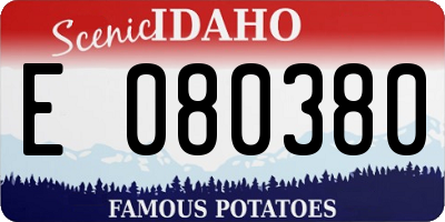 ID license plate E080380