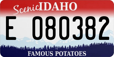 ID license plate E080382