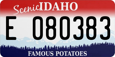 ID license plate E080383