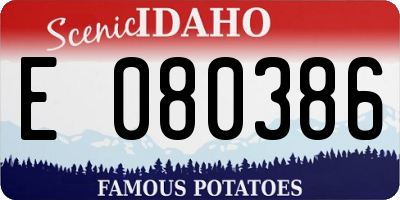 ID license plate E080386