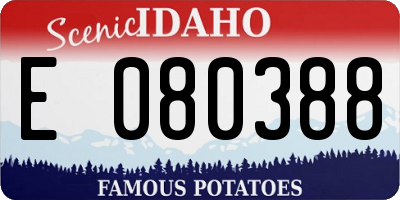 ID license plate E080388