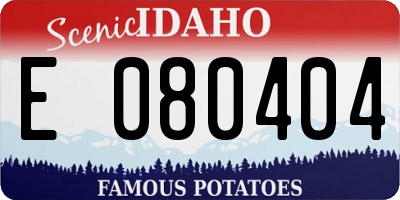ID license plate E080404