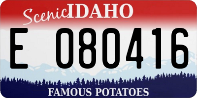 ID license plate E080416