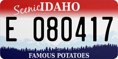 ID license plate E080417