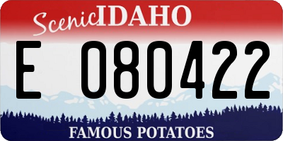 ID license plate E080422