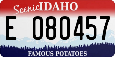 ID license plate E080457