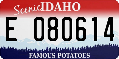 ID license plate E080614