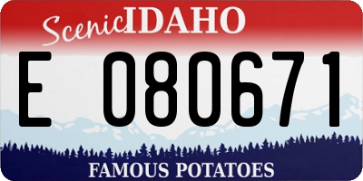 ID license plate E080671