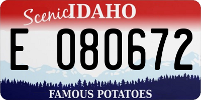 ID license plate E080672
