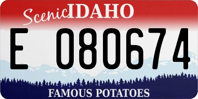 ID license plate E080674