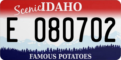 ID license plate E080702