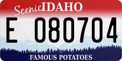 ID license plate E080704