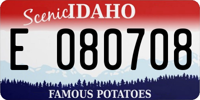 ID license plate E080708