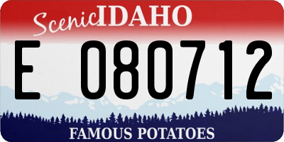 ID license plate E080712