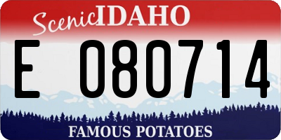 ID license plate E080714