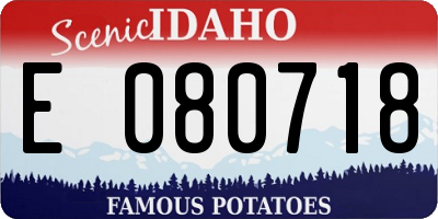 ID license plate E080718